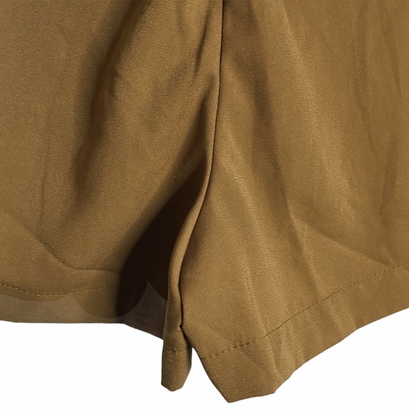 A New Day Brown High Rise Shorts Neutral Tie Detail Pockets XS Extra Small - Picture 12 of 16